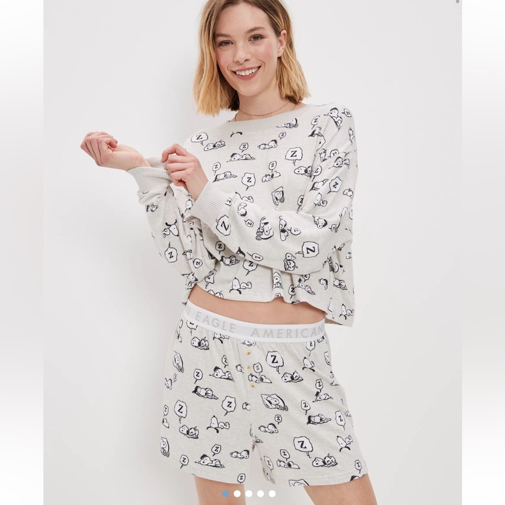 American Eagle AE Snoopy Plush PJ Set Small